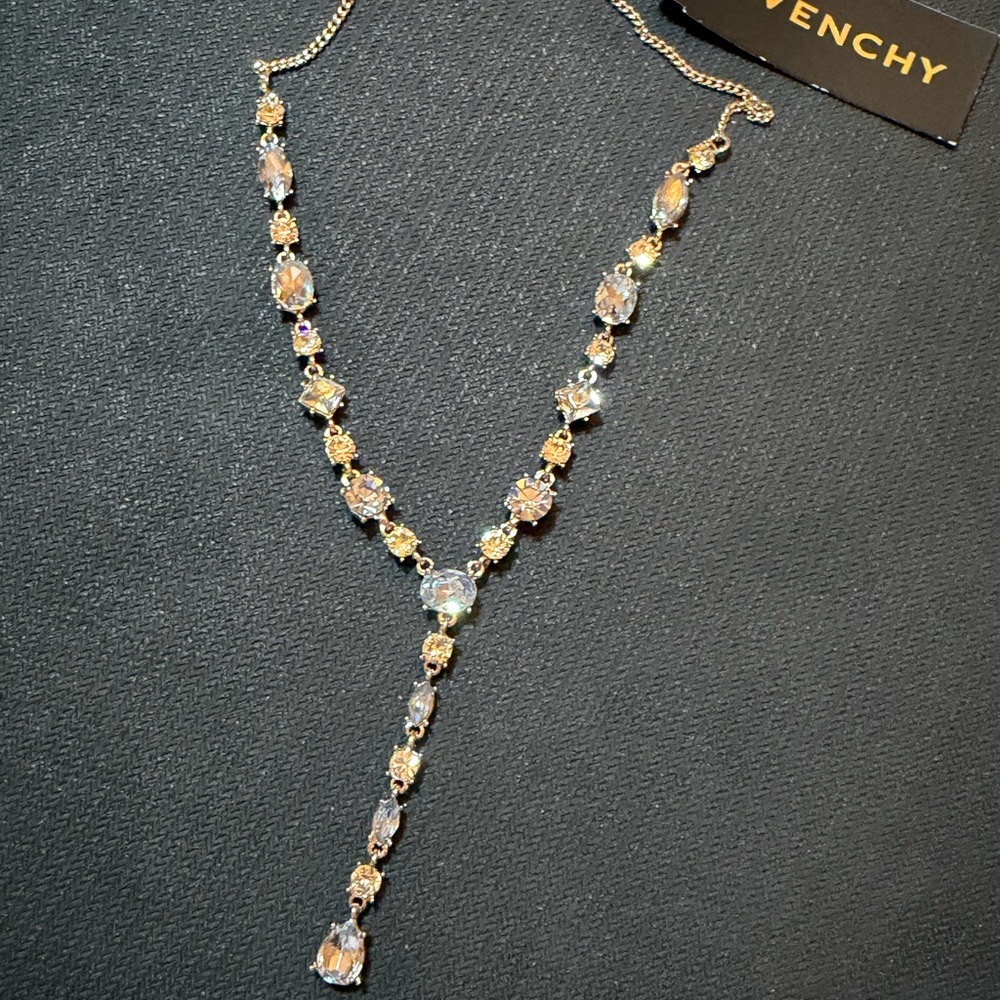 Givenchy Silver and blue Crystal Necklace